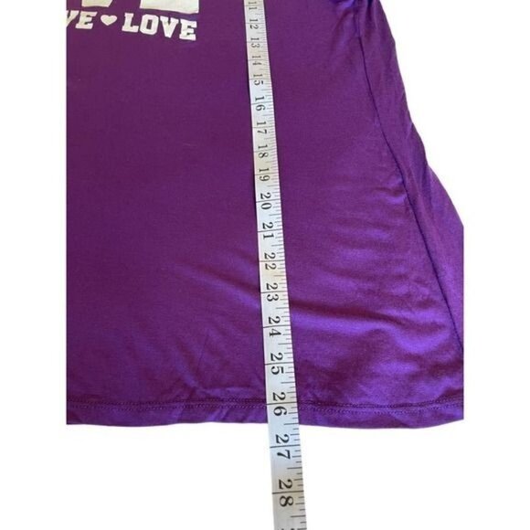 Ragdoll Women's Top Shirt Plus Size 3x Purple Love Graphic Stretchy Short Sleeve - Picture 9 of 9